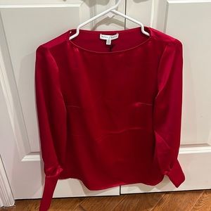 Red blouse, size xs, satin material